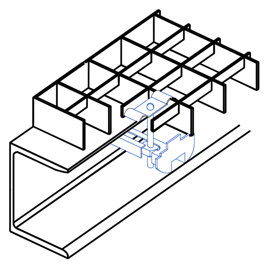 Fixation caillebotis simple